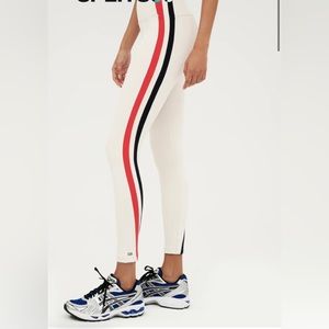 NWT spilts 59 Bianca high waist tech flex full length pant. White/poppy. Small